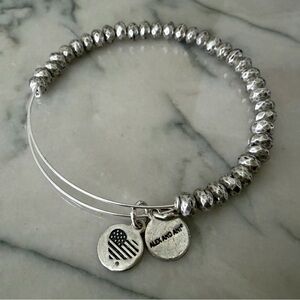 Alex and Ani Silver Beaded Expandable Bracelet